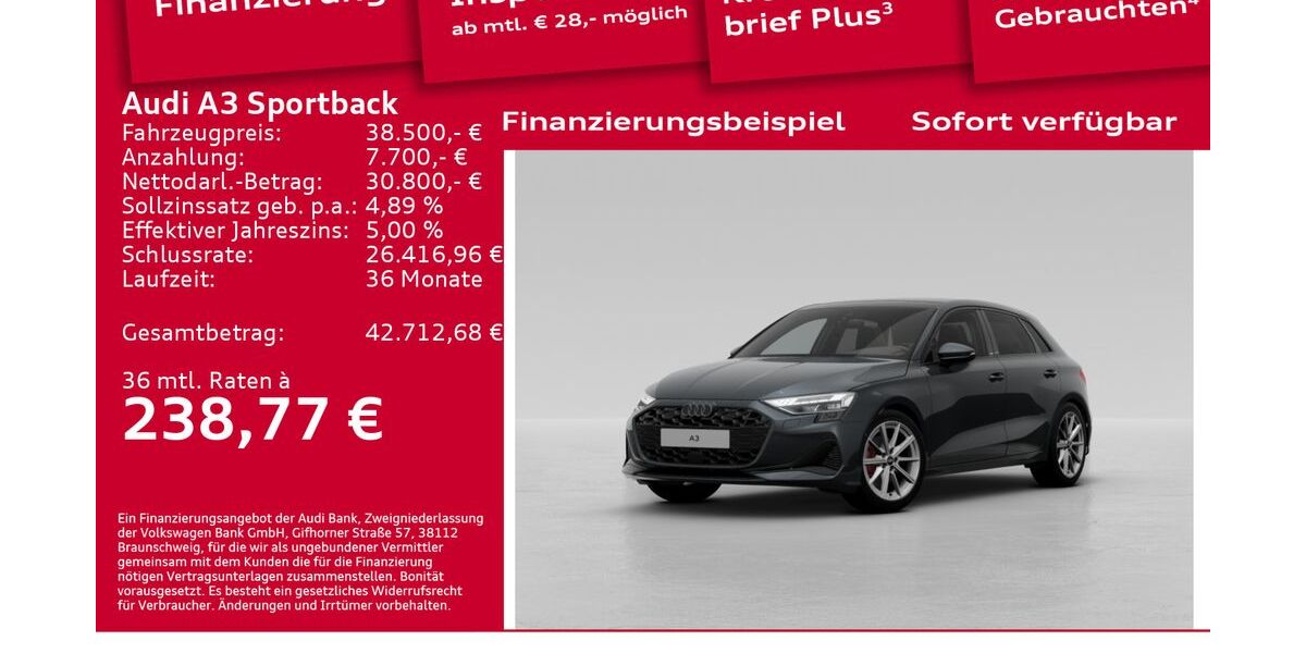 Audi A3 6.001 km 38.500 &euro; Berlin 12489
