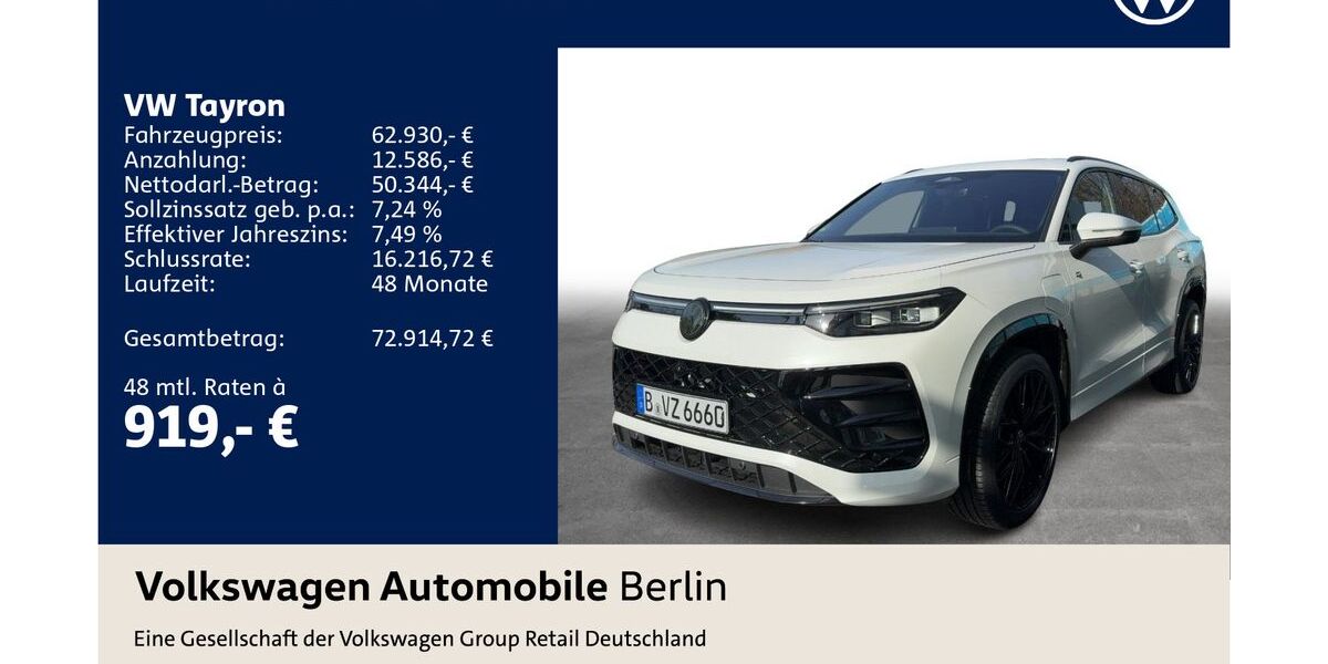VW Tayron 2.222 km 62.930 &euro; Berlin 12681