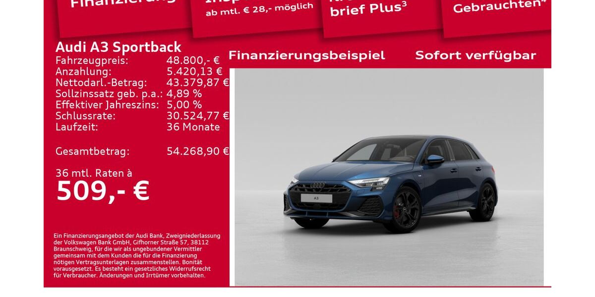 Audi A3 6.001 km 48.800 &euro; Berlin 12489