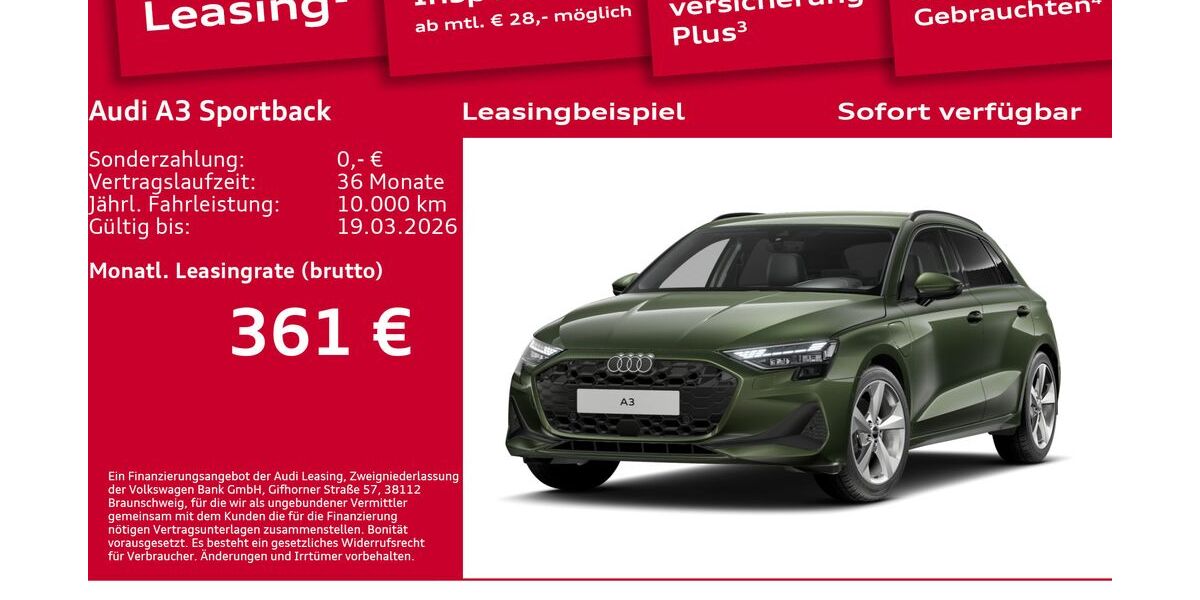 Audi A3 6.537 km 38.490 &euro; Berlin 12489