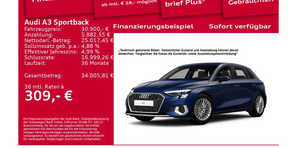 Audi A3 32.600 km 30.900 &euro; Berlin 12489