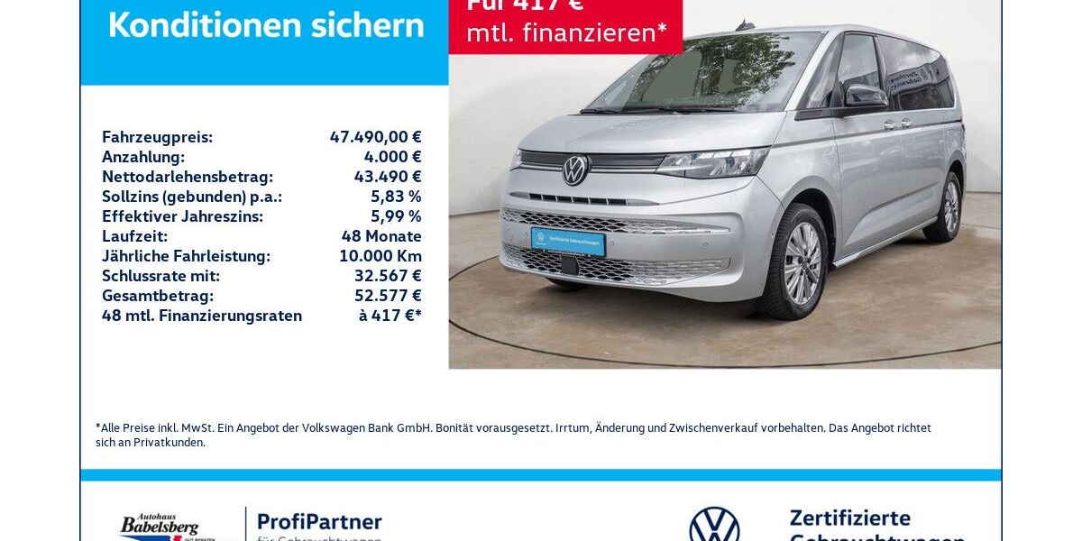 VW T7 Multivan 25.274 km 47.490 &euro; Potsdam 14482