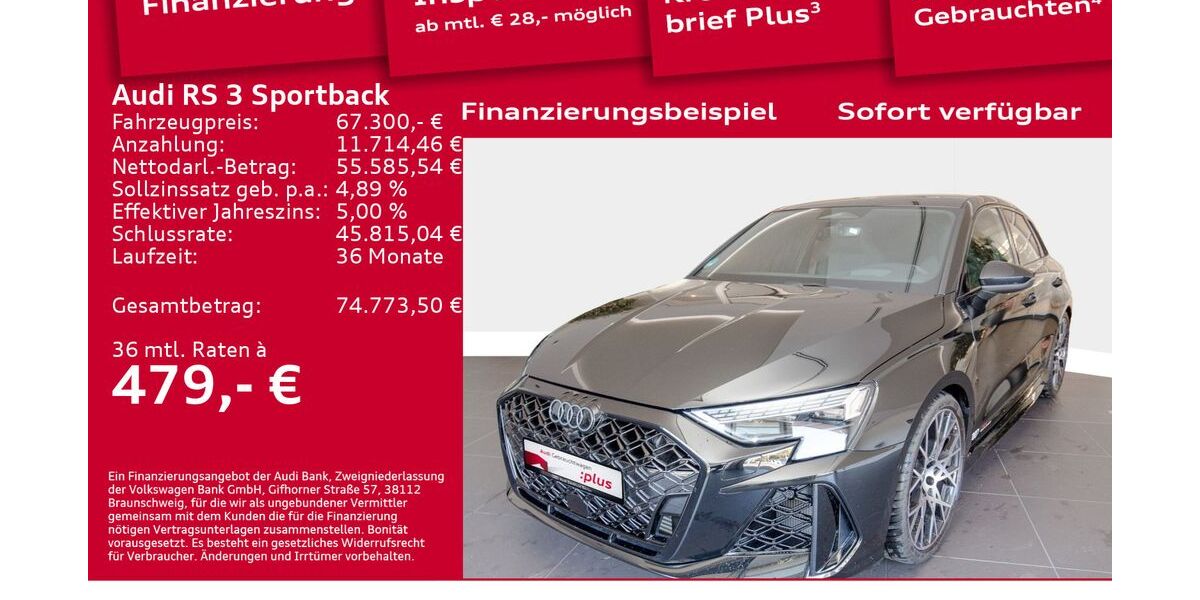 Audi RS3 9.500 km 67.300 &euro; Berlin 12489