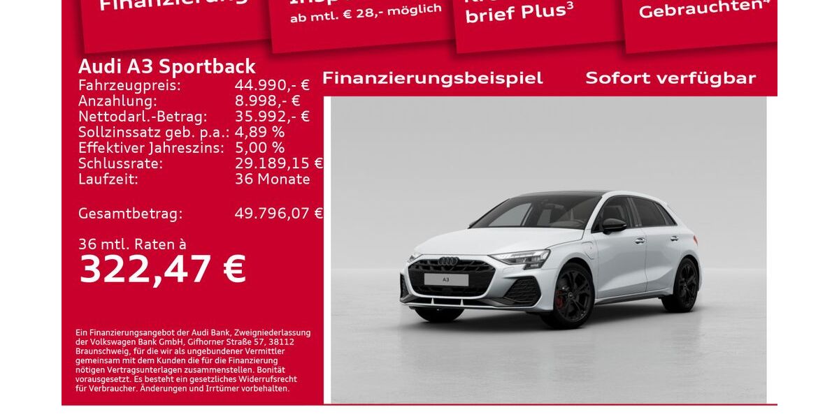Audi A3 9.500 km 44.990 &euro; Berlin 12489